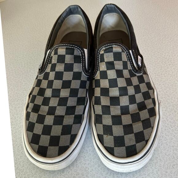 Vans Checkered Slip On Skater Shoes Beach Surfer Black Size Men’s 6.0 Women 7.5 - Picture 5 of 7